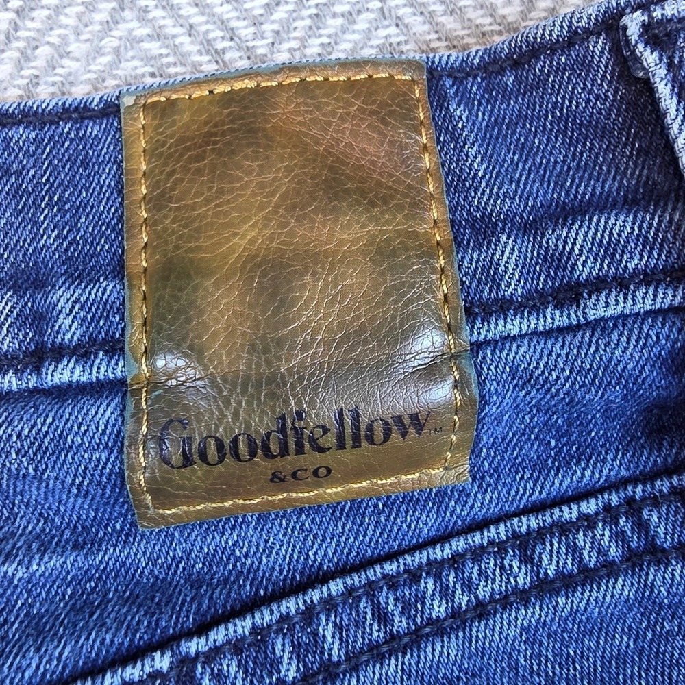 Goodfellow & Co Mens Slim Fit Distressed Hem Blue Jeans 32x30 Stretch Denim - Picture 8 of 12